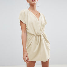 Load image into Gallery viewer, 2019 New Summer Women Fashion Sexy V-neck Waist Twisted Leisure Short Dress